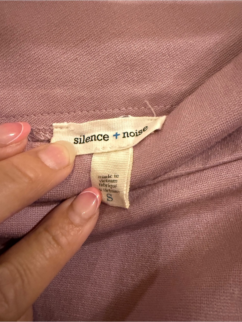 Silence + Noise One-Shoulder Cutout Bodycon Dress | Mauve | Size Small - Picture 3 of 4